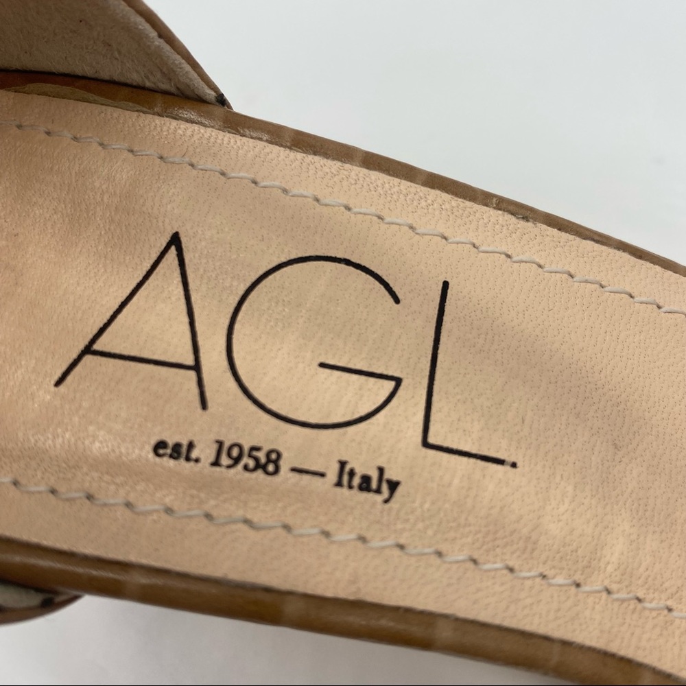 AGL D'orsay Ankle Strap Pump in Tan Croc - Picture 9 of 12